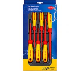 Набор тонких отверток KNIPEX VDE 1000В, 6 пр, SL3/4/5.5/6.5 шлиц, PH1/2 крест, KN-002012V02 