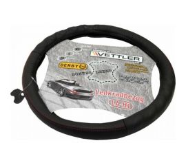 Оплетка на руль VETTLER DERBY M 37-38 см, 2108-15, натуральная кожа, Черный MLAH1black 