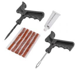 Набор инструментов для ремонта шин Forcekraft 8 предметов (шило, протяжка мелкая спираль, шнуры 5 шт., клей), в блистере fk-stk-28 52327 