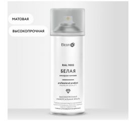 Универсальная алкидная эмаль Elcon ral 9003, белая, матовая, аэрозоль, 520 мл 00-00463210 