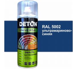 Эмаль DETON акриловая, быстросохнущая, ультрамариново-синий, RAL 5002, аэрозоль 520 мл DTN-A07248 