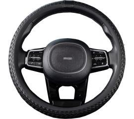 Оплетка SKYWAY Real-7 М черная, натуральная кожа S01108011 