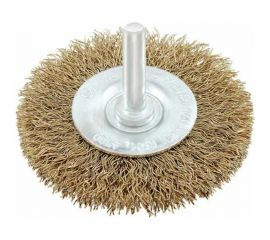Щетка плоская (100 мм, со шпилькой, латун. витая проволка) для дрели BEOROL 245859 