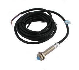 Индуктивный экранированный датчик INNOCONT M8x1, L=49 мм, зона срабатывания 1 мм, -25 +60 С, 12…24 VDC, IP65, выход: PNP NO, макс. ток 200 мА, кабель 2 м SL-8P1C 