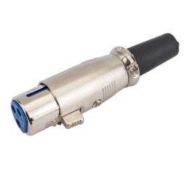 Разъем XLR 3P гнездо Pro Legend металл на кабель с хомутом 70мм, PL2187 