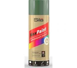 Универсальная аэрозольная эмаль Sila home max paint зеленый мох ral 6005, 520 мл 00-00004731 SILP6005 