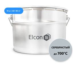 Термостойкая краска Elcon max therm до 700 градусов, антикоррозионная, для печей, мангалов, радиаторов, дымоходов, матовое покрытие, 10 кг, серебристая 00-00463230 