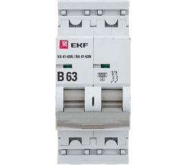 Автоматический выключатель EKF 2P 63А (B) 6кА ВА 47-63N PROxima M636263B 