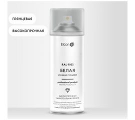 Универсальная алкидная эмаль Elcon ral 9003, белая, глянцевая, аэрозоль, 520 мл 00-00463211 