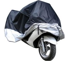 Чехол-тент AutoExpert на мотоцикл, черный-серебряный, 265x105x125 см MOTO-P-265 