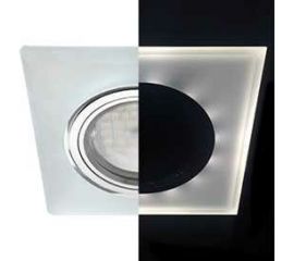 Светильник Ecola MR16 LD1651 GU5.3 Glass стекло, подсветка, квадрат скошенный край, хром 25x90x90 SL1651EFF 