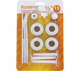 Набор для подключения Radena CN-RA13 предметов (перех.1х1/2 лев, пр.-по 2 шт, загл, кр.Маевск, ключ+3 плоск. кроншт. 9 мм) 011090301 