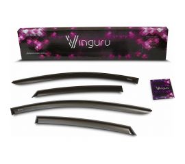 Дефлекторы окон Vinguru Renault Sandero 2010-2014, накладные, скотч, к-т 4 шт. материал ПК AFV24610 