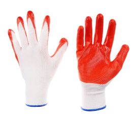 Садовые перчатки с резиновым полуобливом Inbloom полиэстер, р.10, 23.5см, 30г 188-041 