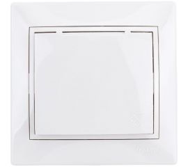 Розетка Lezard MIRA с/з с крышкой бакалит белый с белой вставкой 701-0202-123B 