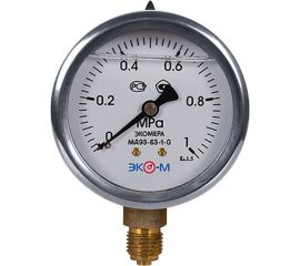 Манометр ЭКО-М Экомера МД93-63 мм 0..1,0 МПа G1\4 (Гидрозаполненный) МД93-63-G-1,0 МПа 