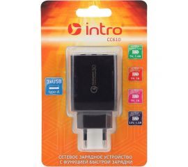 Сетевая зарядка Intro USB, Quick Charge, 3 USB Б0035556 