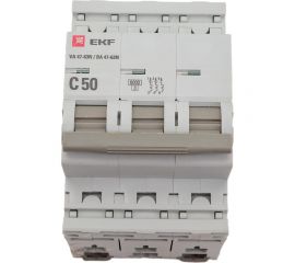 Автоматический выключатель EKF 3P 50А (C) 6кА ВА 47-63N PROxima M636350C 