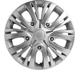 Колесные колпаки Airline 16 Лион, серебристый, карбон, комплект 2 шт. AWCC-16-24 