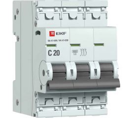 Автоматический выключатель EKF 3P 20А (C) 6кА ВА 47-63N PROxima M636320C 