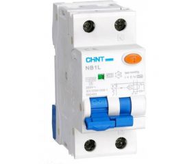 Дифференциальный автоматический выключатель CHINT, NB1L, 1P+N, C6, 30mA, тип AC, 10kA, 36mm 203104 