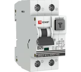 Дифференциальный автомат EKF АВДТ-63, электронный, тип A 6кА PROxima DA63-25B-10e 