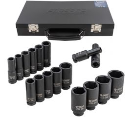 Набор ударных 6-гранных головок 17 предметов, 1/2""DR, 10-36 мм f-4172-5mpb Forsage 54902 