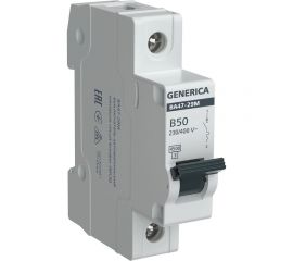 Автоматический выключатель GENERICA ВА47-29М 1p 50а 4,5кА b MVA21-1-050-B-G 
