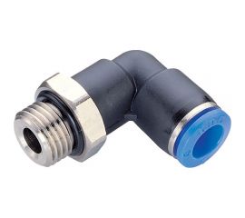 Фитинг L-образный 6 мм с наружной металлической резьбой G1/4" CDC Pneumatics PL 06G02 