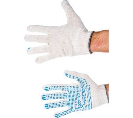 Перчатки Nord-Yada 10 класс вязки, 6 нитей, х/б с ПВХ, белые 903098 
