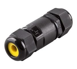 3-контактный водонепроницаемый соединитель-коннектор для проводов STEKKER LD520, черный 49113 