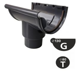 Центральная воронка желоба Murol универсальная, 80/100, серая 16014 