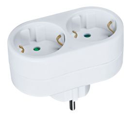 Разветвитель Navigator NAD-L-2E-C-WH, с заземлением, 2 гнезда 94670 