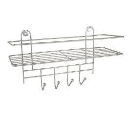 Полка для ванной Rosenberg прямая, с 4 крючками RUS-385014 