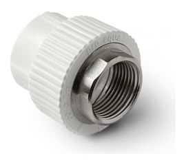 Комбинированная муфта под ключ PRO AQUA PP-R ВР белая d-40 мм 1 1/2" PA22521Pb 