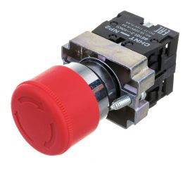 Кнопка управления CHINT "Грибок" d30мм (2) NP2-BS445 без подсветки красн. 1НЗ +1НО IP40 573835 