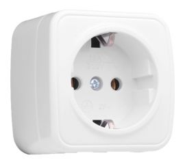 1-местная розетка EKF Минск ОП 16А с заземлением, белая, Basic SQEGR16-028-10 