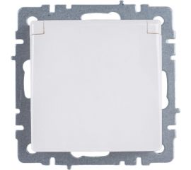 1-местная розетка IEK Brite рсбш10-3-44-брб с заземлением, с защитными шторками и крышкой, 16А, ip44, белый BR-R16-16-44-K01 