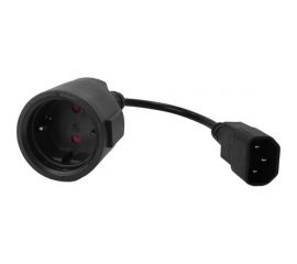 Удлинитель LANMASTER вилка C14 - розетка Schuko, 3x0.75, 220В, 10А, черный, 0.2 метра LAN-PPS/14-0.2-BK 