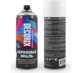 Аэрозольная акриловая эмаль Decorix (универсальная; белый; глянцевый; 520 мл) 0101-21 DX 