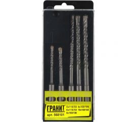 Набор буров Quadro-X (5 шт; 5х110/6х110/6х160/8х160/10х160 мм; SDS-PLUS) ГРАНИТ 568101 