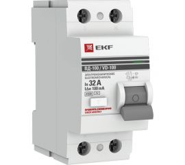 Устройство защитного отключения EKF УЗО ВД-100, 2P, 32А/100мА, PROxima, SQ elcb-2-32-100-em-pro 