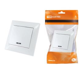 Одноклавишный выключатель TDM с подсветкой, белый Лама SQ1815-0004 