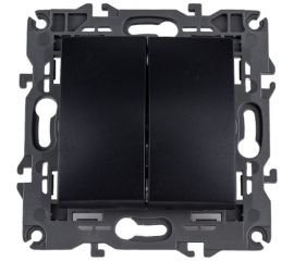 Двойной выключатель ЭРА 14-1104-05 10АХ-250В, IP20, Elegance, антрацит Б0034234 