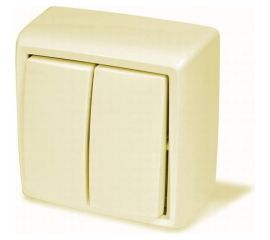 Выключатель ООО МПО Электротехника открытой установки 2 клавишный слоновая кость 1549 