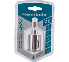 Коронка алмазная с центрирующим сверлом по керамограниту и керамике 35 мм RENNBOHR 676235 