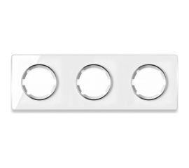 Стеклянная рамка OneKeyElectro Garda (для серии Florence) 3 поста, цвет белый 2234926 