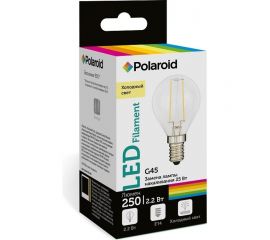 Светодиодная лампа Polaroid 220V FIL G45 2,2W 4000K E14 250lm PL-G45F2144 