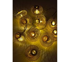 Гирлянда КОСМОС-Фонарики лофт метал. золот диаметр 5x3см 10LED, KOC_GIR-B121 