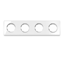 Стеклянная рамка OneKeyElectro Garda (для серии Florence) 4 поста, цвет белый 2234927 